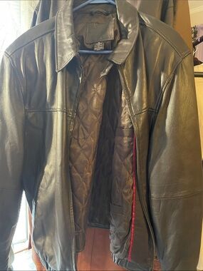 Vintage Saddlebred Brown Leather Bomber Jacket with Quilted Lining